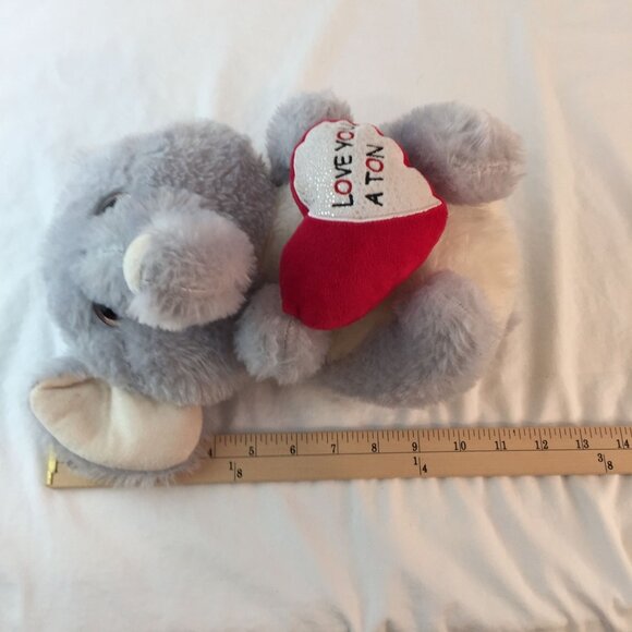 Walgreens Gray Elephant Plush 11" Love You A Ton Heart Valentine Stuffed Animal - Picture 6 of 7
